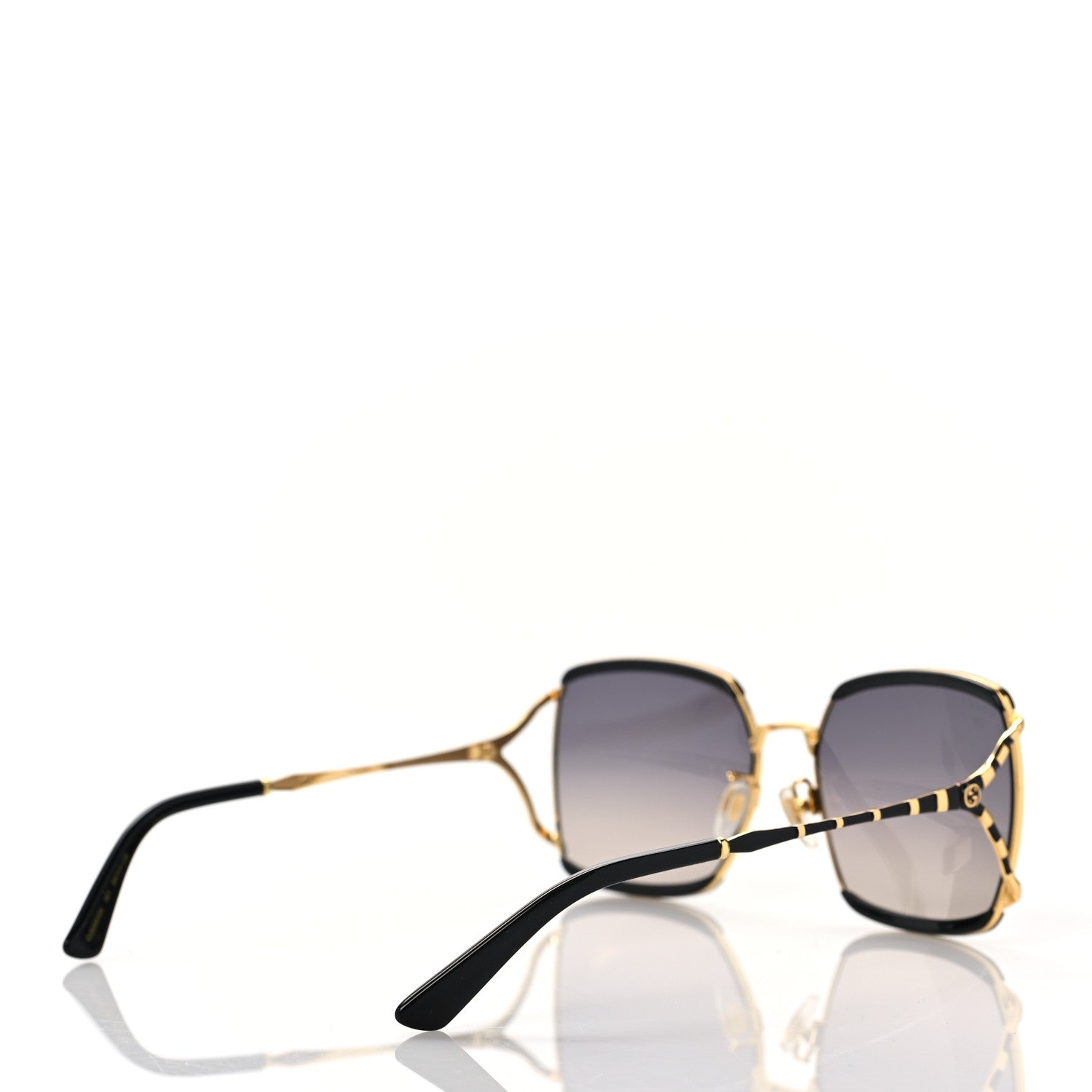 Gucci Metal Square Frame GG0593SK Sunglasses Gold Black 4 of 8