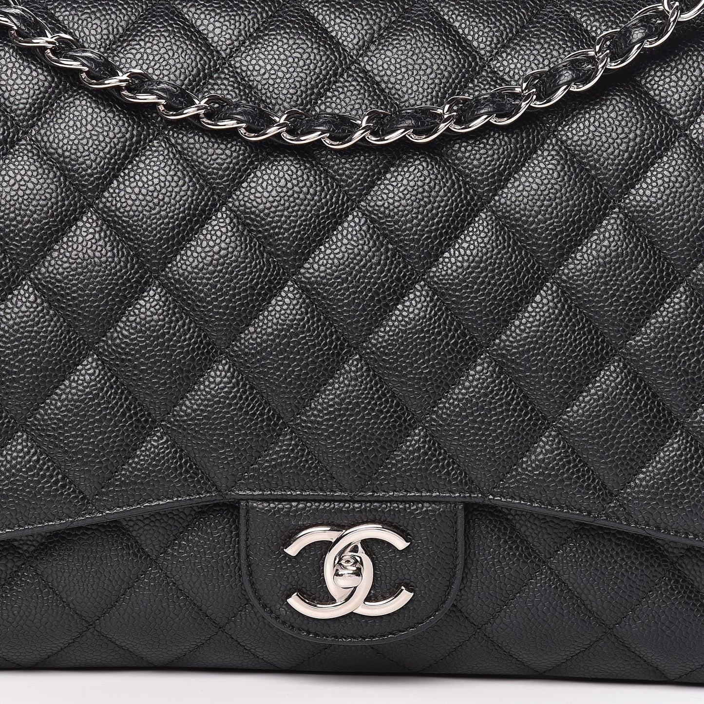 Caviar Quilted Maxi Double Flap Black
