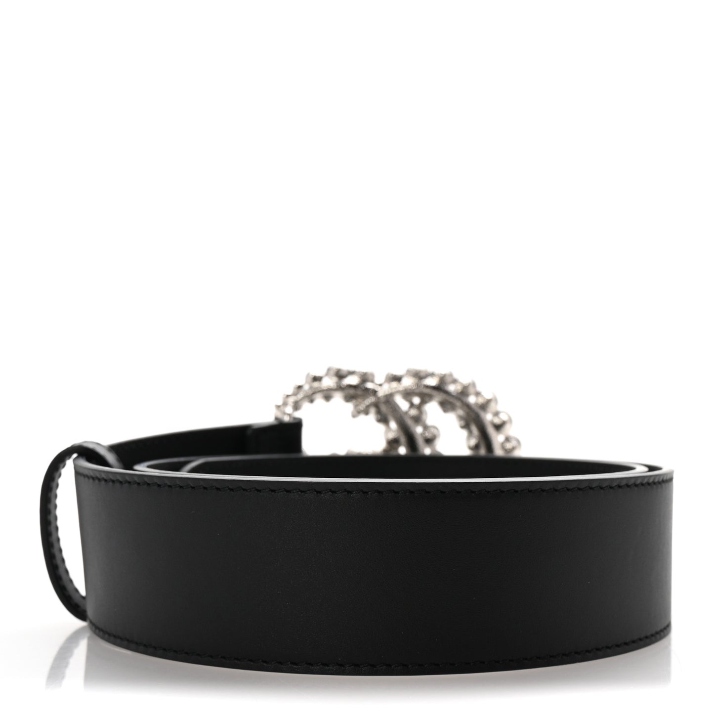 Calfskin Crystal Double G 40mm Belt 80 32 Black