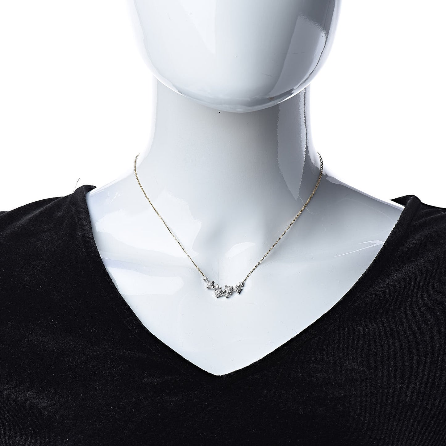 18K Yellow White Gold Diamond Precious Chatelaine Necklace