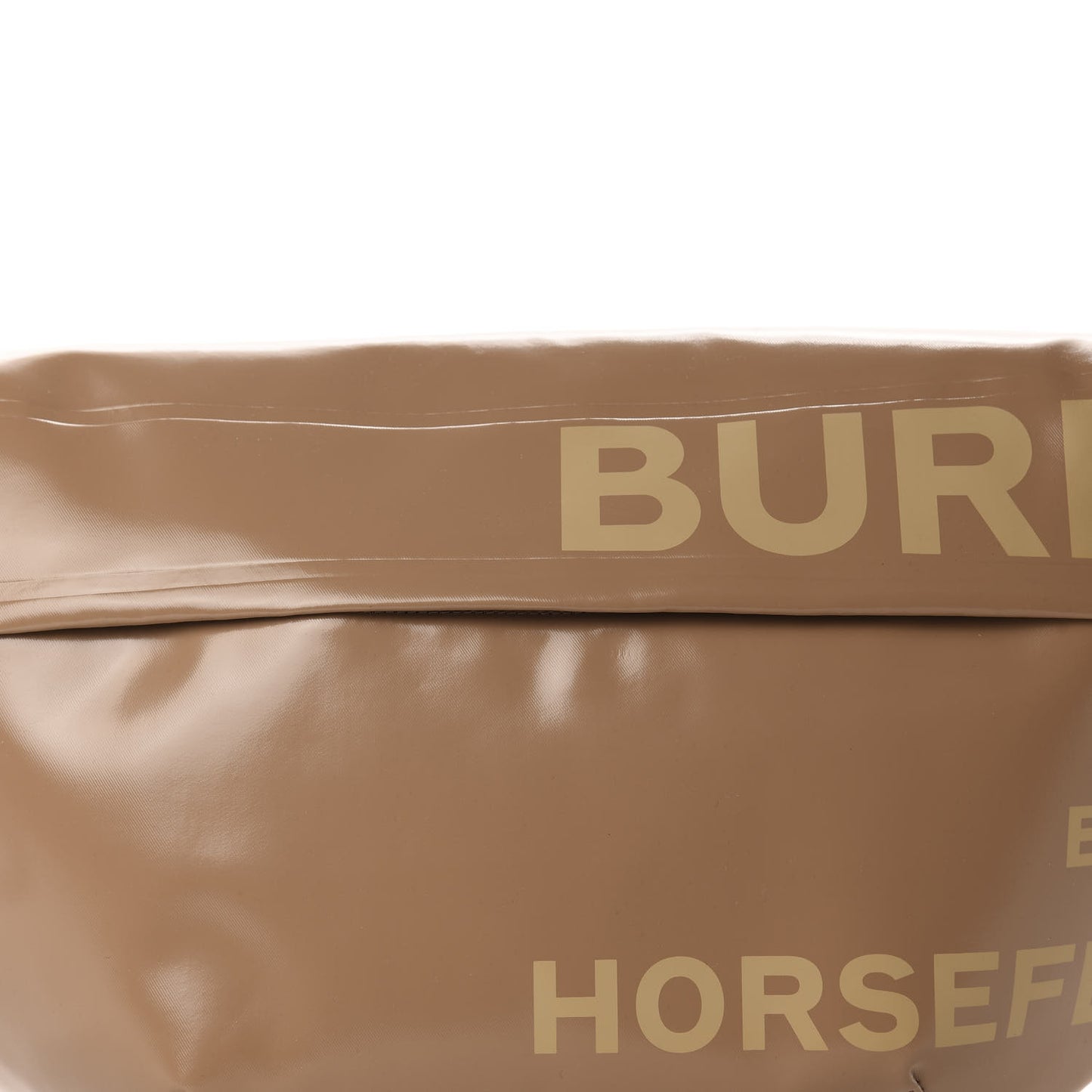 Coated Canvas Horseferry Print Extra Large Bum Bag Beige
