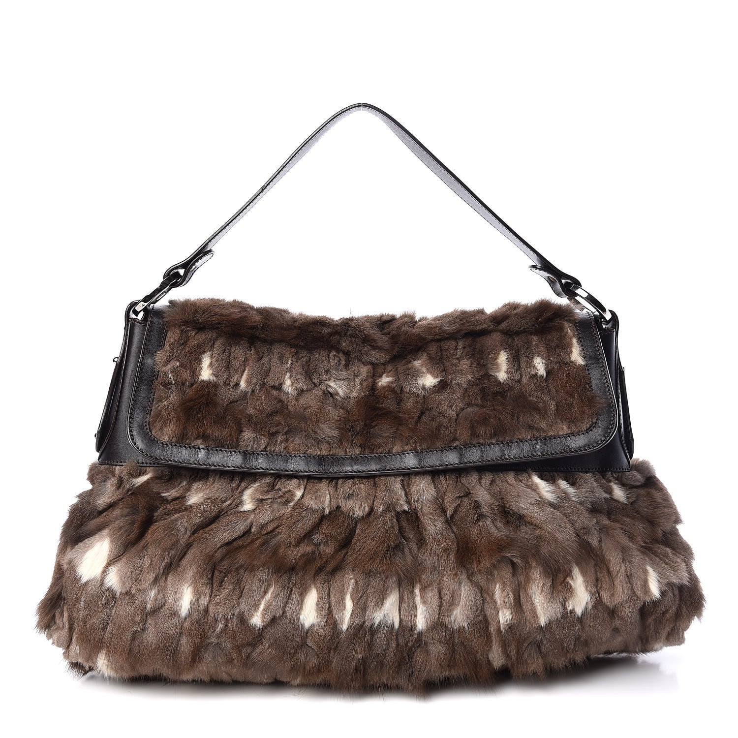 Fendi Rabbit Fur Large Chef Shoulder Bag 1 of 12