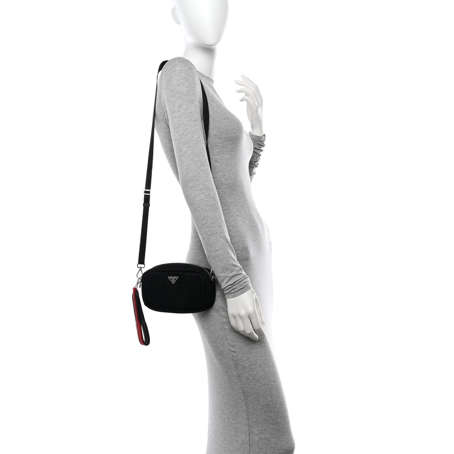 Tessuto Soft Nylon Small Convertible Crossbody Wristlet Black Fuoco