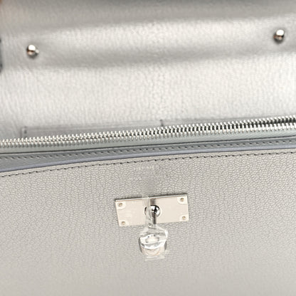 Hermes Metallic Chevre Chamkilight Kelly Wallet To Go Argent 6 of 11