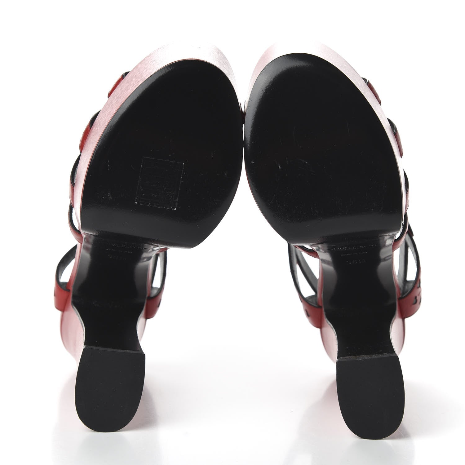 Saint Laurent Calfskin Tripon Heart Platform Sandals 36.5 Red Black 5 of 10