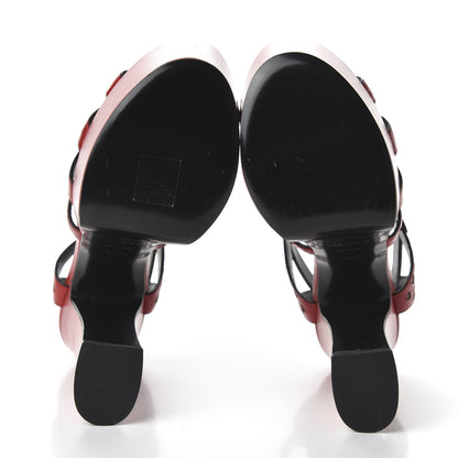 Saint Laurent Calfskin Tripon Heart Platform Sandals 36.5 Red Black 5 of 10