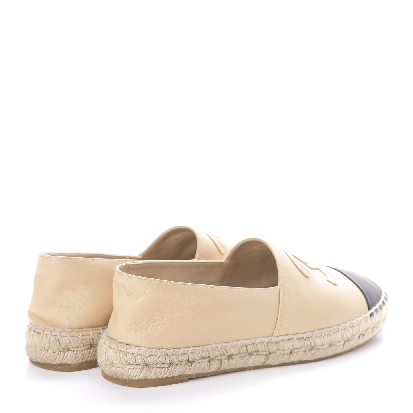 Lambskin CC Espadrilles 37 Beige Black