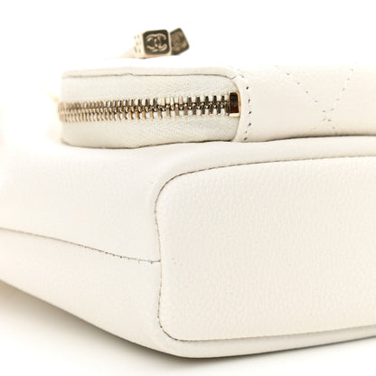 Chanel Caviar Quilted Mini CC Pocket Bucket Bag White 9 of 11