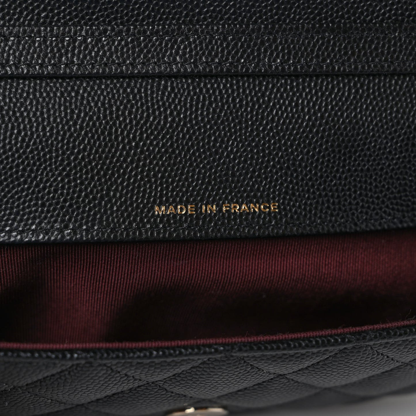 Caviar Quilted Glasses Case With Chain Black