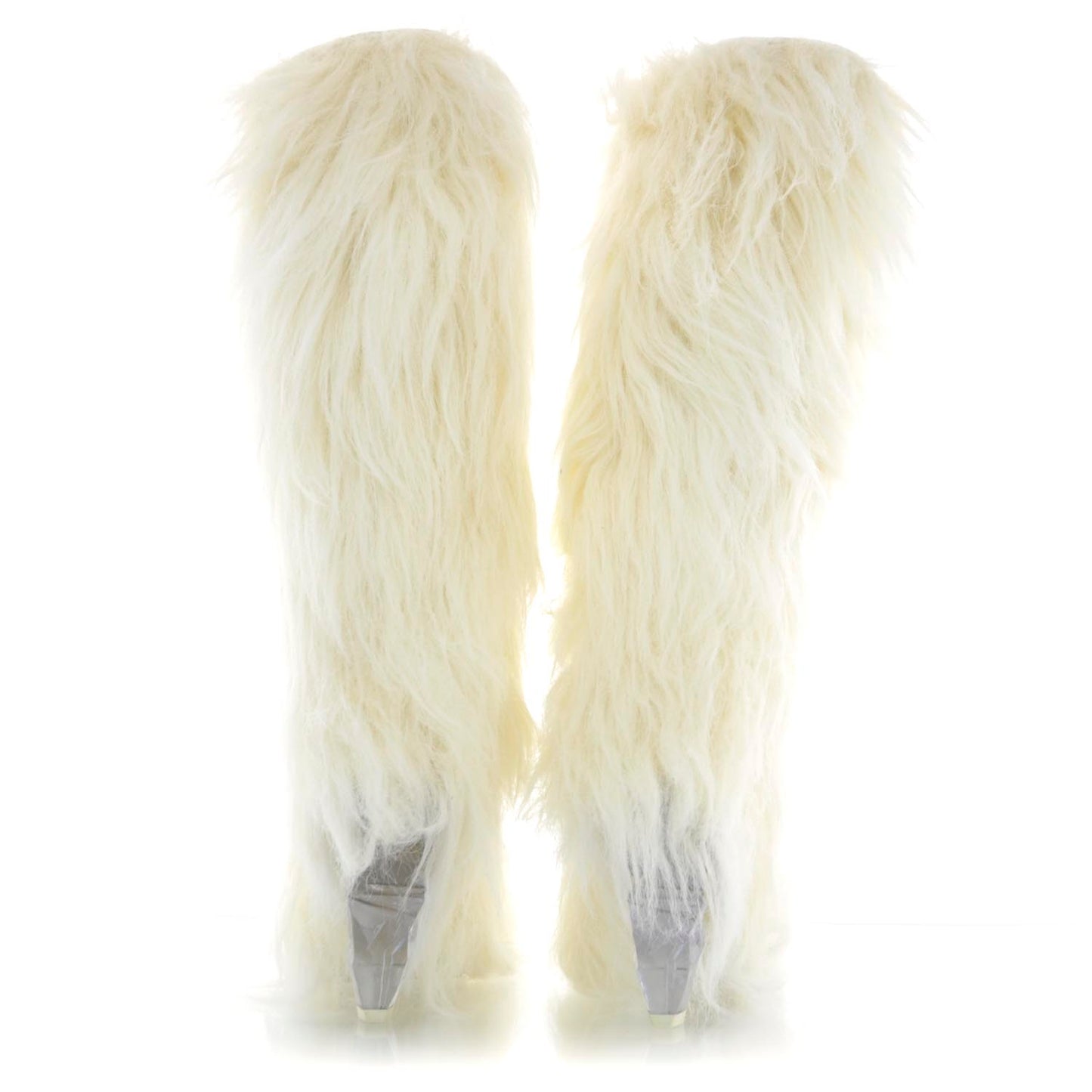 Fantasy Fur Icicle Heel Mukluks Boots 37.5 Ecru
