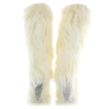 Chanel Fantasy Fur Icicle Heel Mukluks Boots 37.5 Ecru 3 of 10