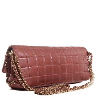 Chanel Lambskin East West Chocolate Bar Pearl Chain Flap Pink 3 of 9
