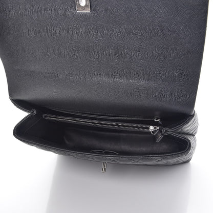 Chanel Caviar Lizard Quilted Large Coco Handle Flap Black 5 of 8
