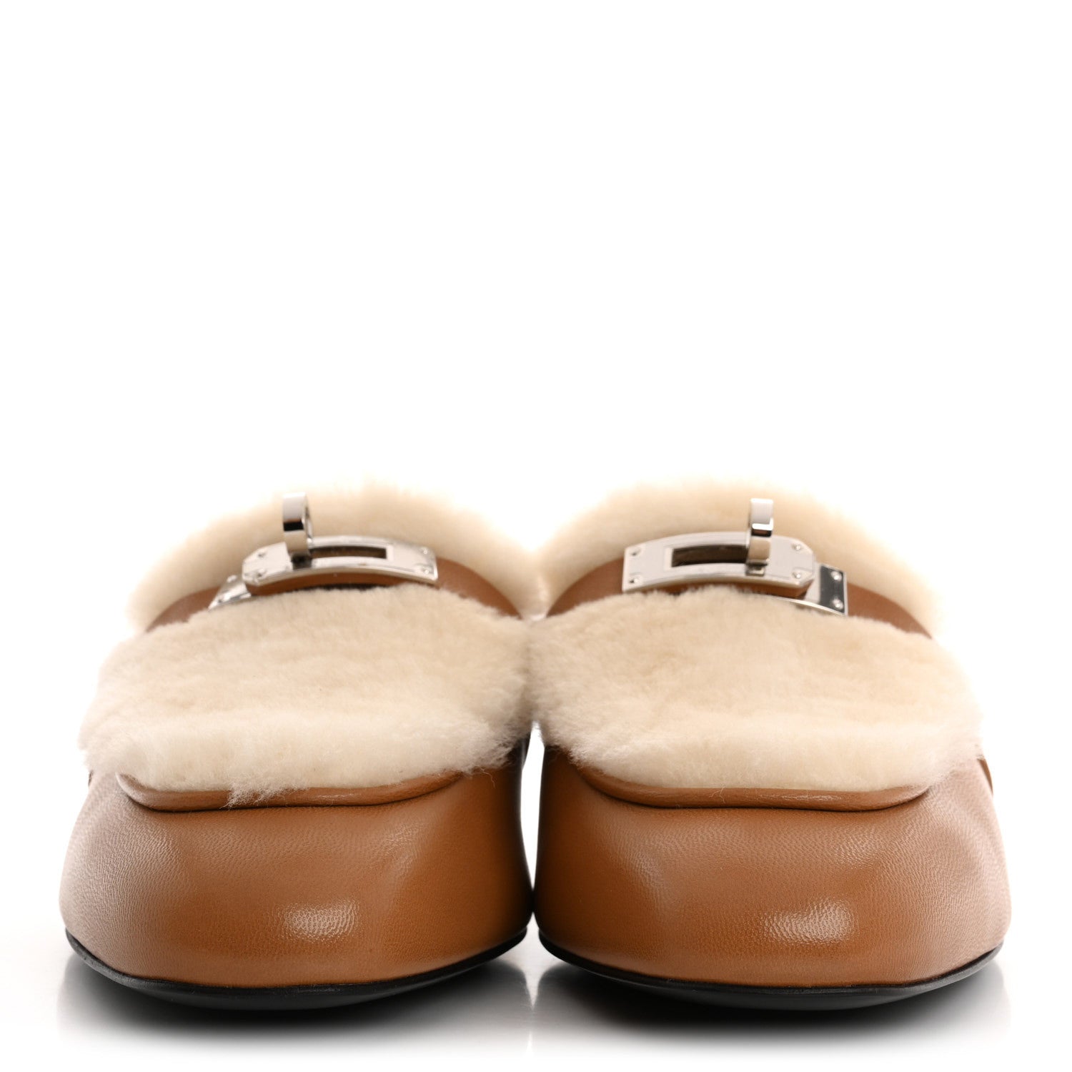Hermes Goatskin Shearling Womens Oz Mules 38 Naturel Ecru 3 of 10