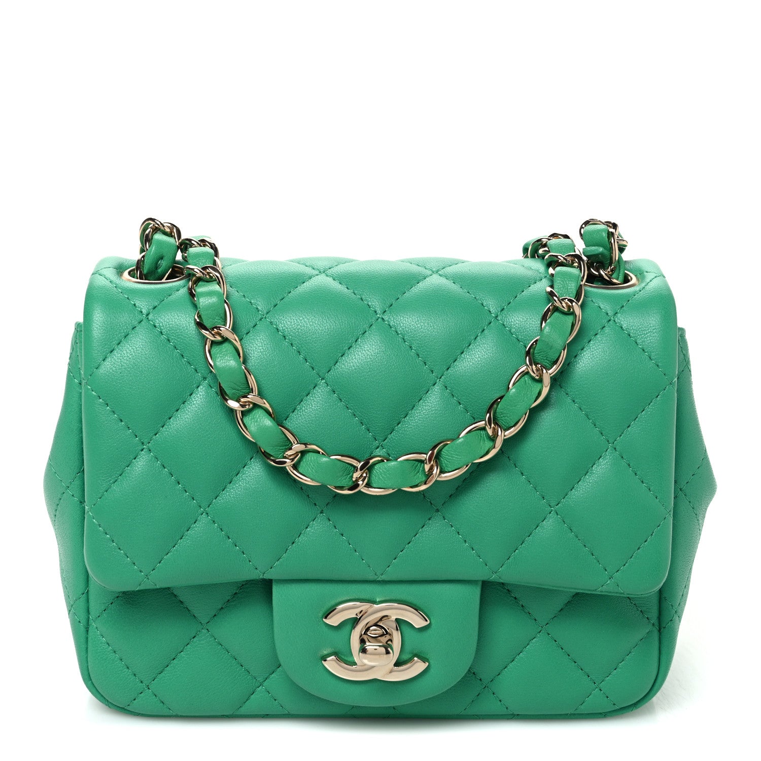 Chanel Lambskin Quilted Mini Square Flap Green 1 of 10
