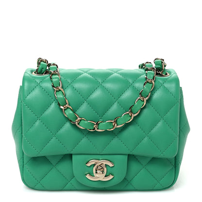 Chanel Lambskin Quilted Mini Square Flap Green 1 of 10