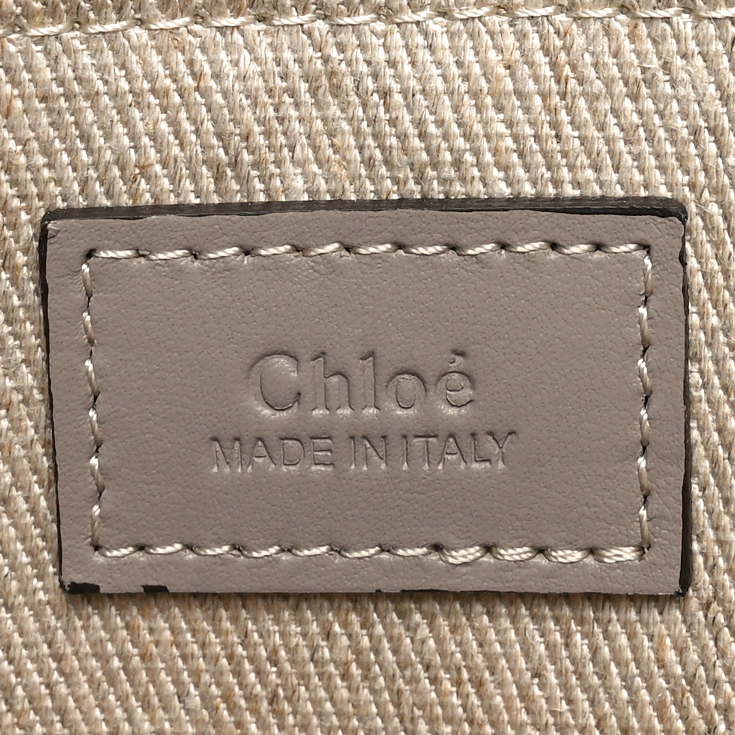 Chloe Cotton Calfskin Medium Woody Ribbon Tote Musk Grey 6 of 10