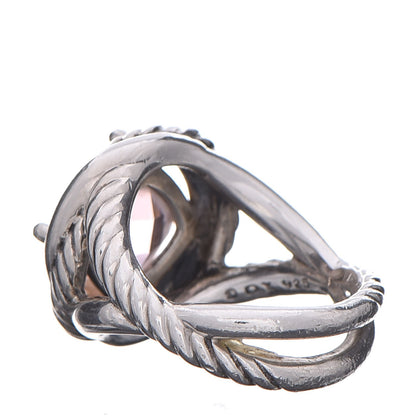 David Yurman Sterling Silver Morganite 11mm Infinity Ring 54 6.75 3 of 4