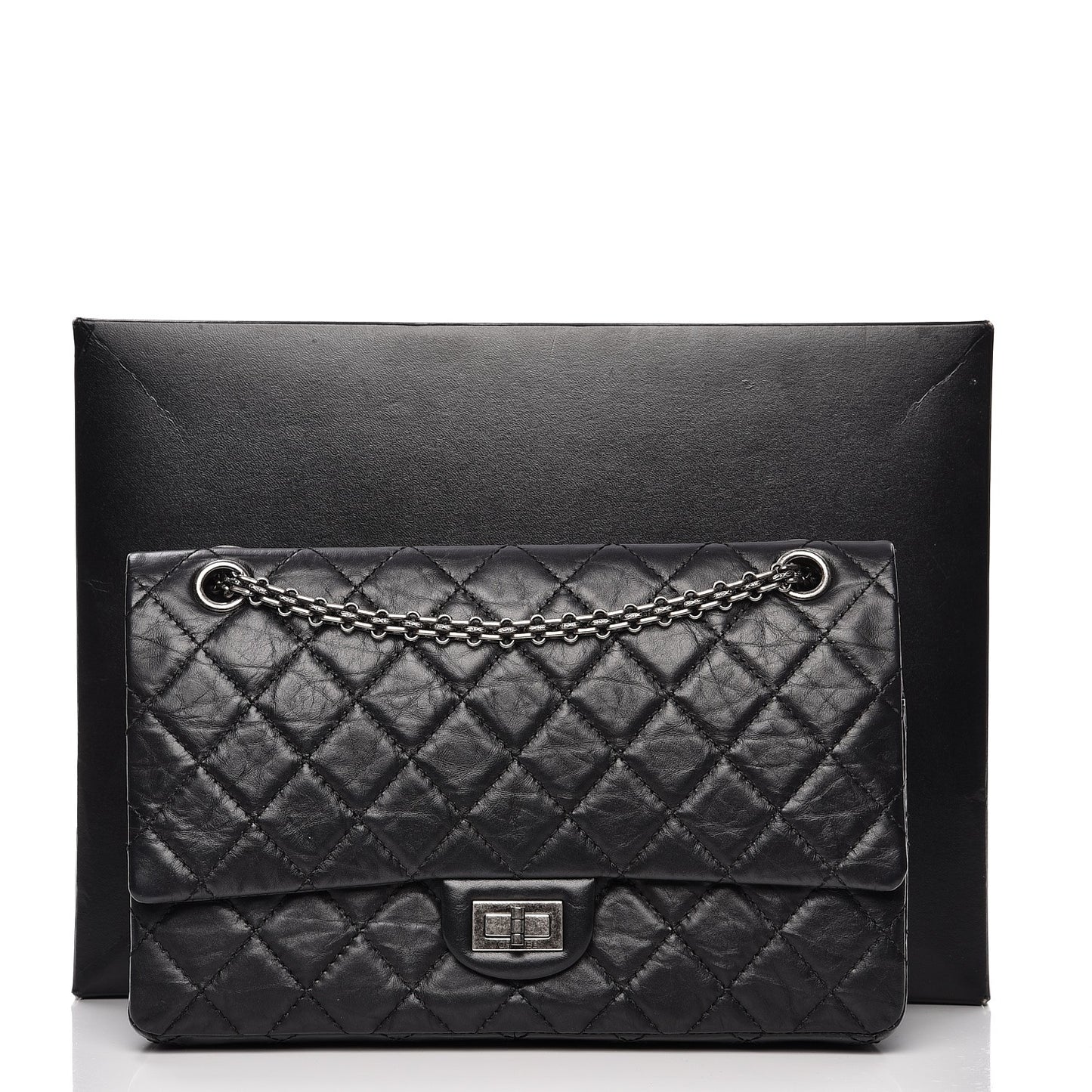 Aged Calfskin Quilted 2.55 Reissue 226 Flap Black