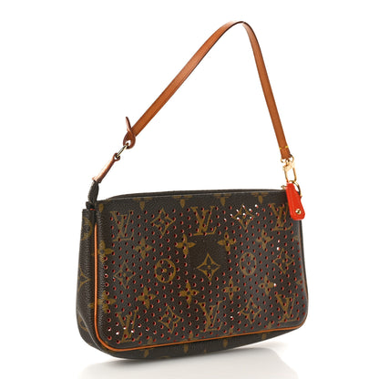 Louis Vuitton Monogram Perforated Pochette Accessories Bag Orange 3 of 12
