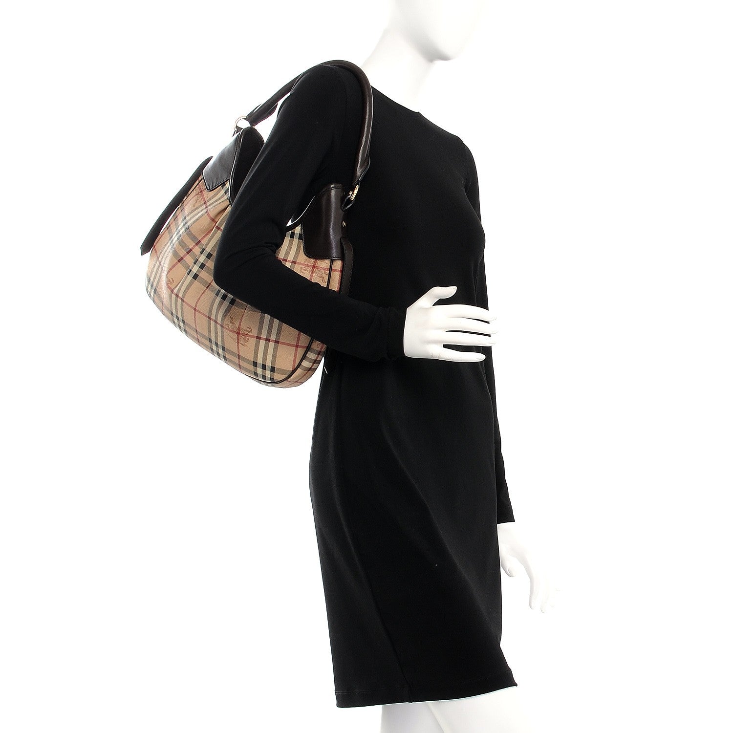 Burberry Haymarket Check Small Brooklyn Hobo Brown 2 of 8