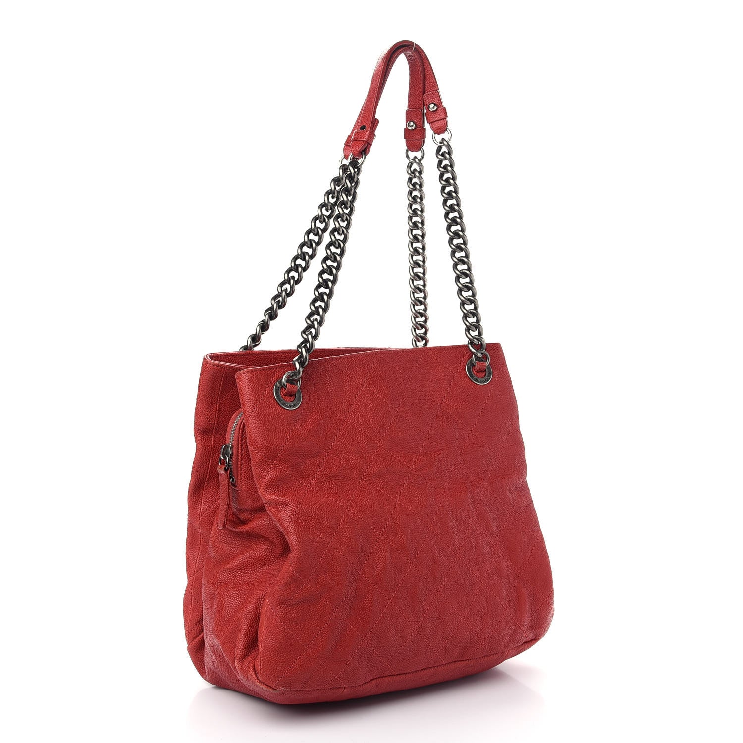 Chanel Caviar Quilted Simply CC Tote Red 3 of 13