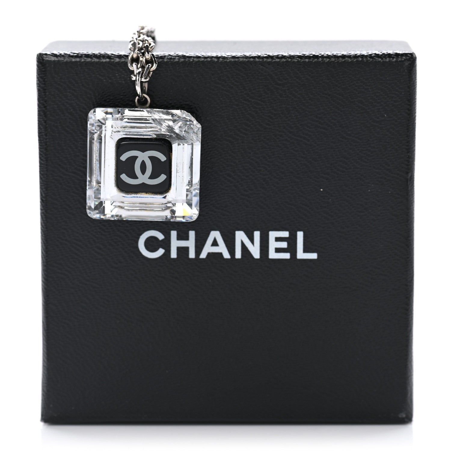 Chanel Lucite CC Square Charm Necklace 9 of 9