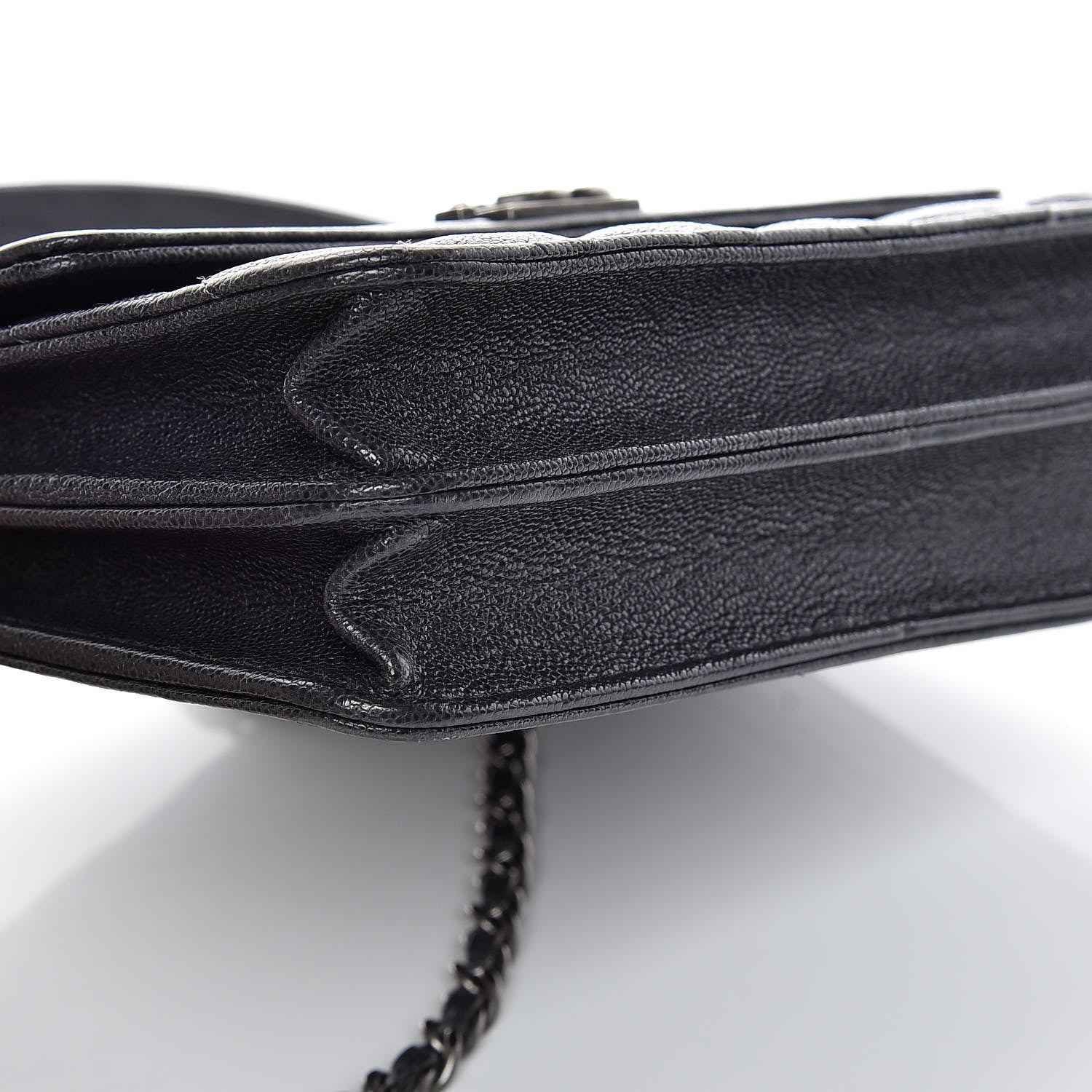 Chanel Caviar Quilted Square Boy Wallet On Chain WOC Charcoal 5 of 11