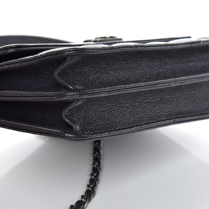 Chanel Caviar Quilted Square Boy Wallet On Chain WOC Charcoal 5 of 11