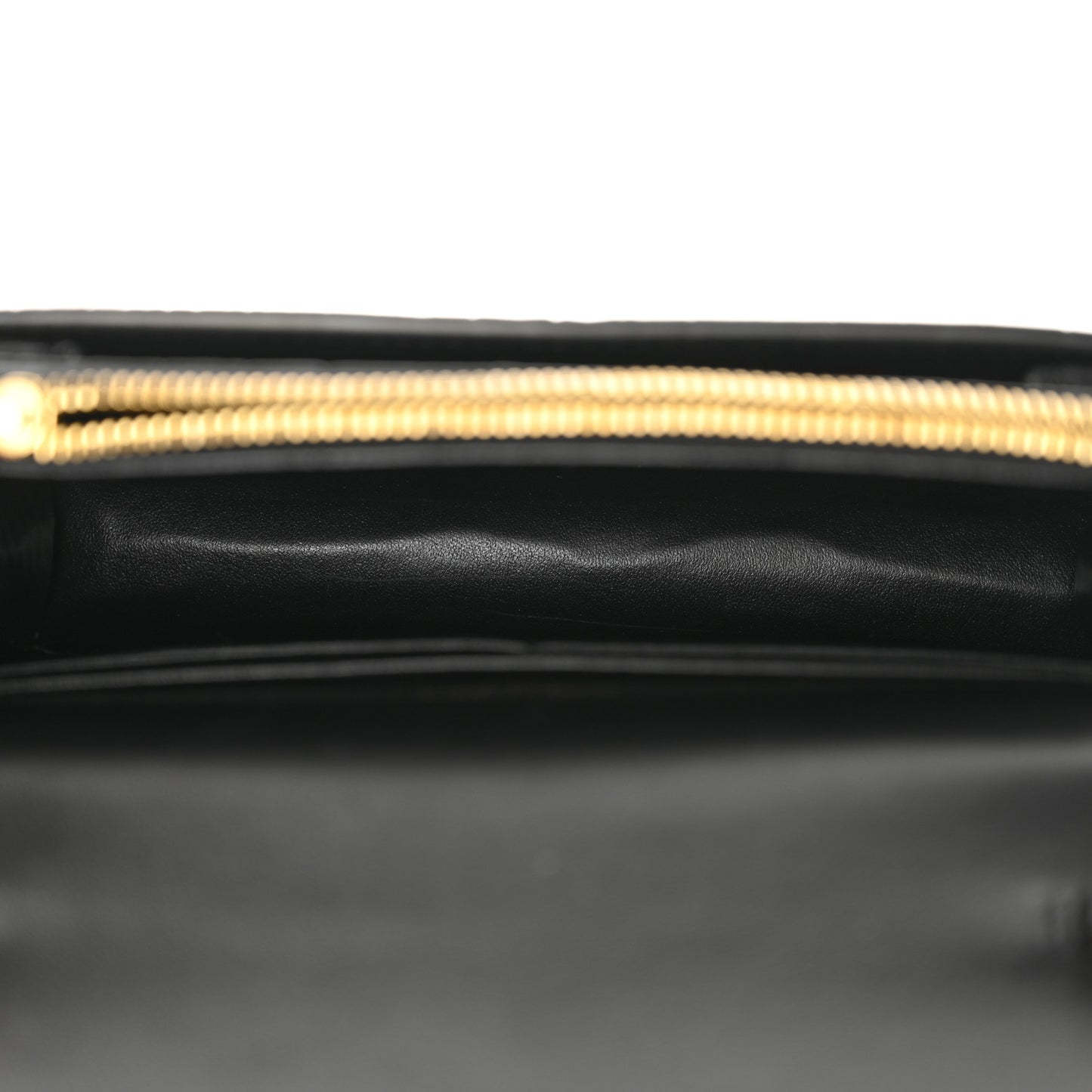Calfskin Crocodile Embossed Monogram Sunset Top Handle Chain Wallet Black
