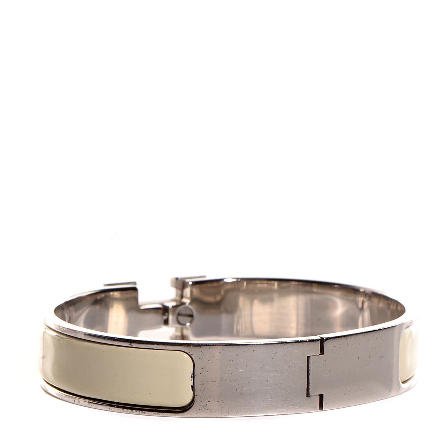 Hermes Enamel Narrow Clic H Bracelet PM Craie 3 of 5