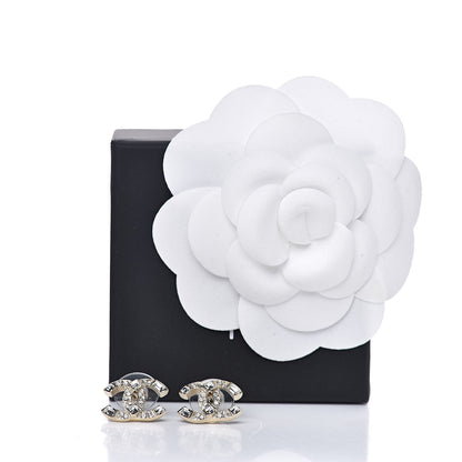 Chanel Crystal Baguette CC Earrings Gold 5 of 5