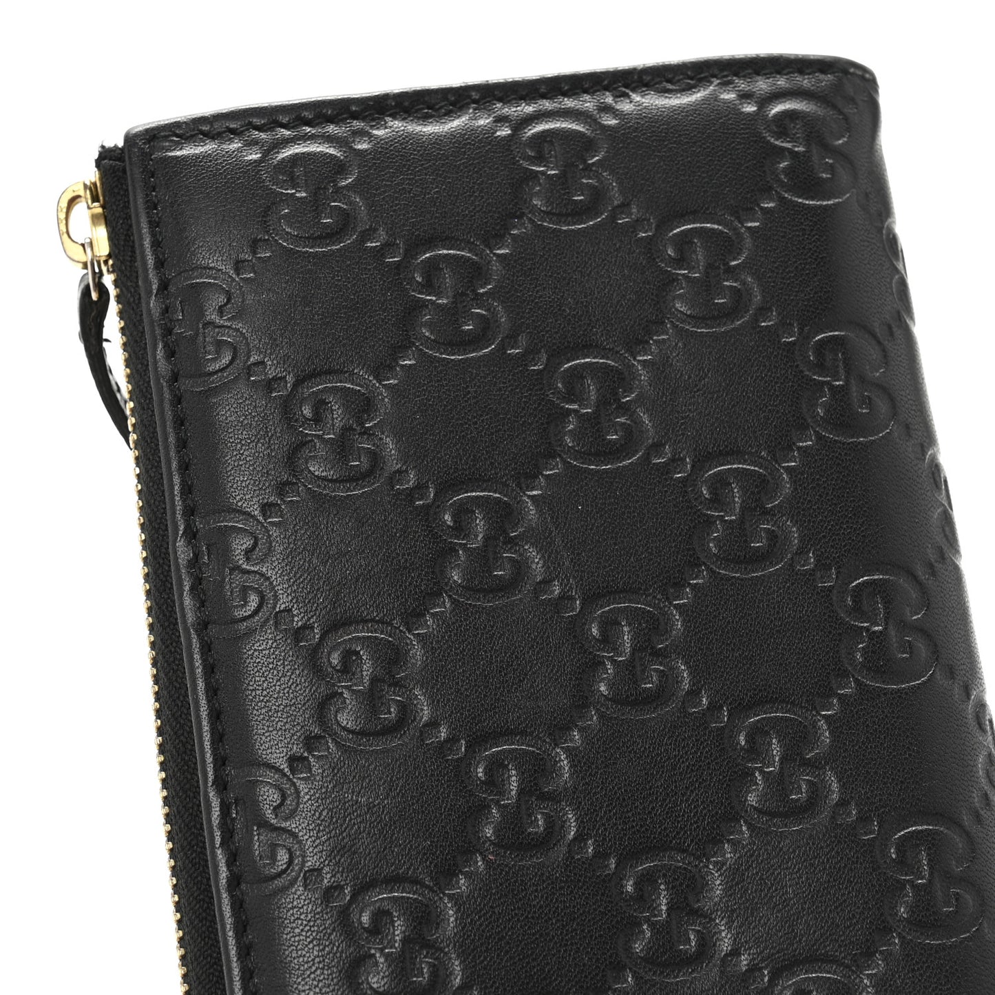 Guccissima Signature Zip Around Organizer Wallet Black