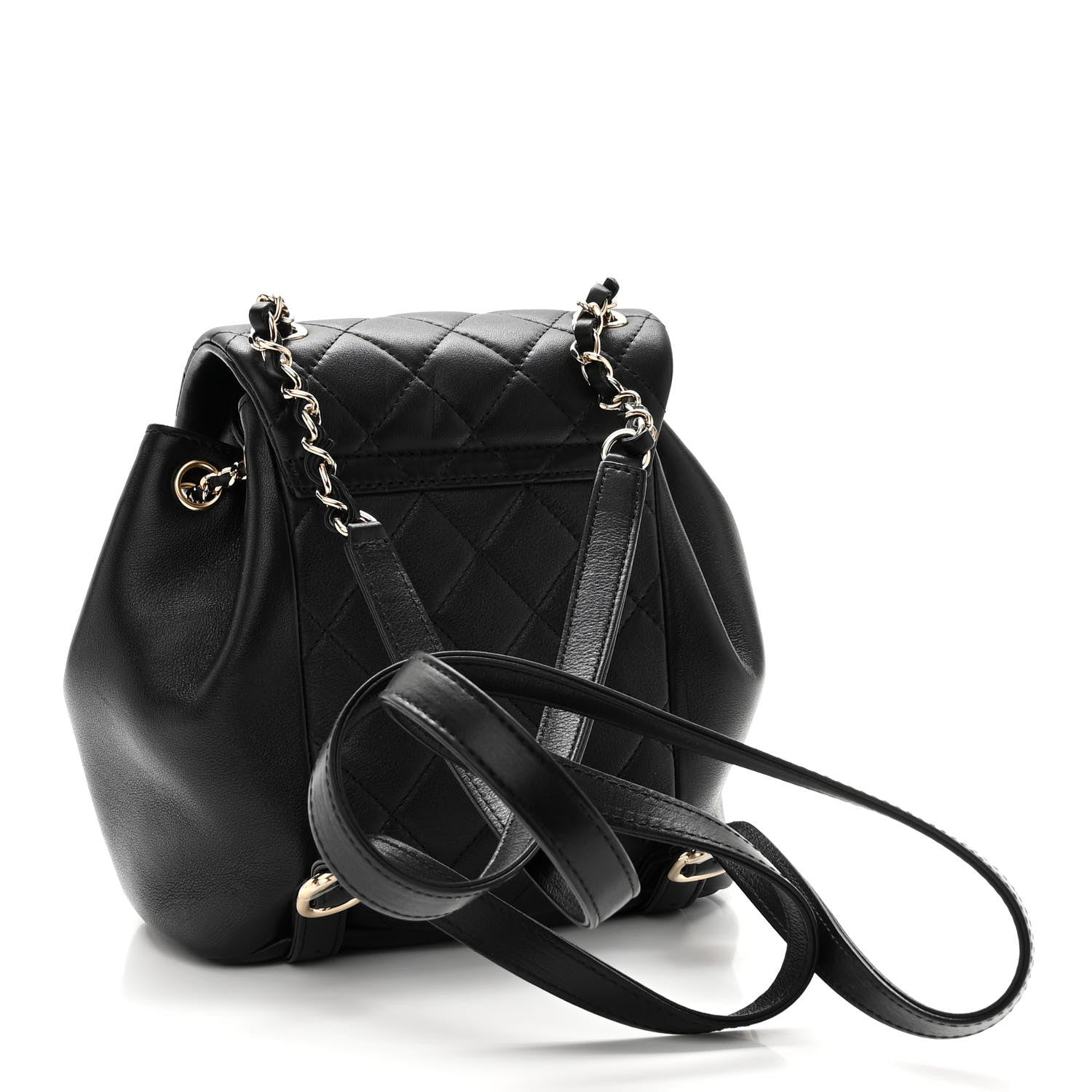 Chanel Lambskin Quilted Small Duma Drawstring Backpack Black 3 of 10