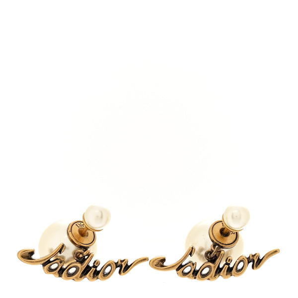 Christian Dior Metal Pearl J'Adior Tribal Earrings Gold 1738172
