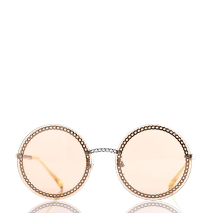 Chanel Chain Round Sunglasses 4245 Brown Gold 4 of 7