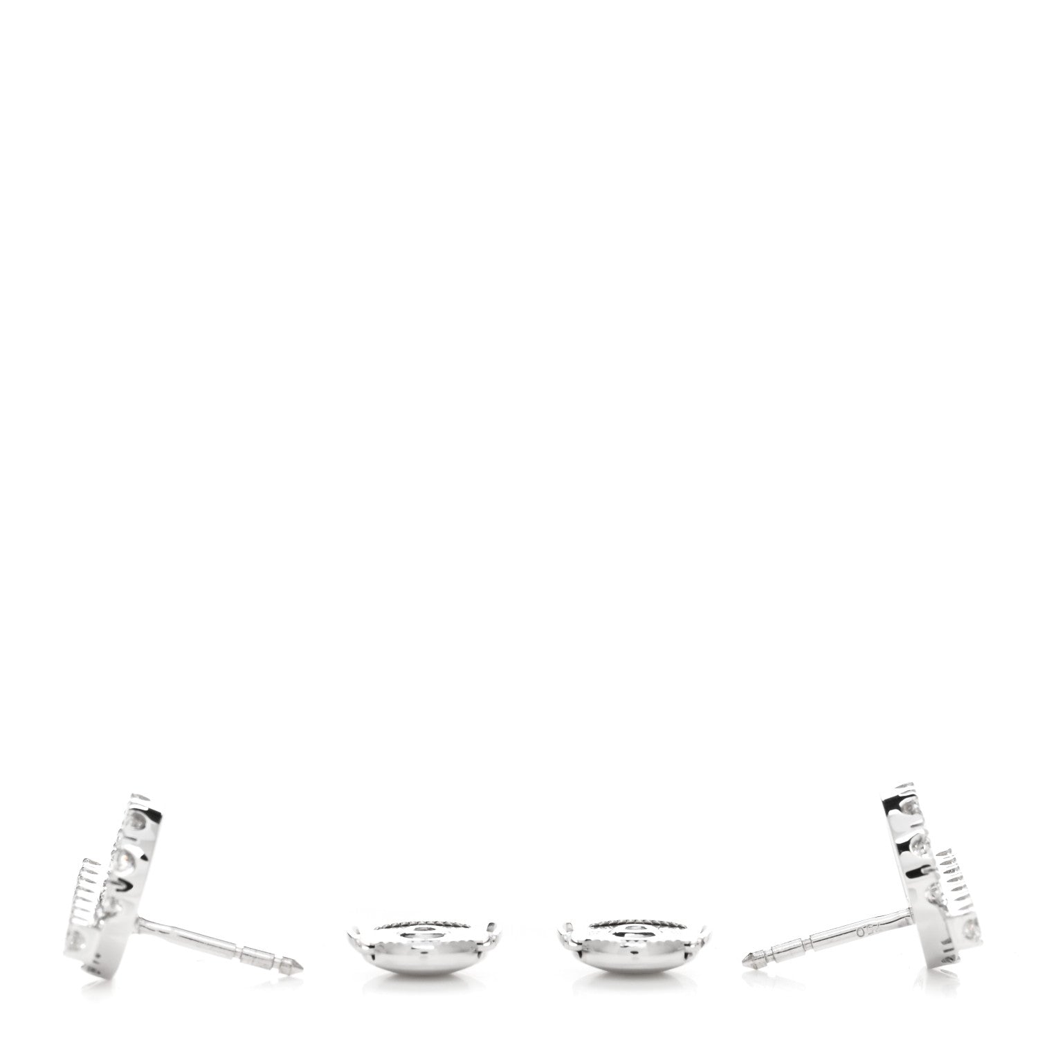 Hermes 18K White Gold Diamond Finesse Earrings 3 of 5