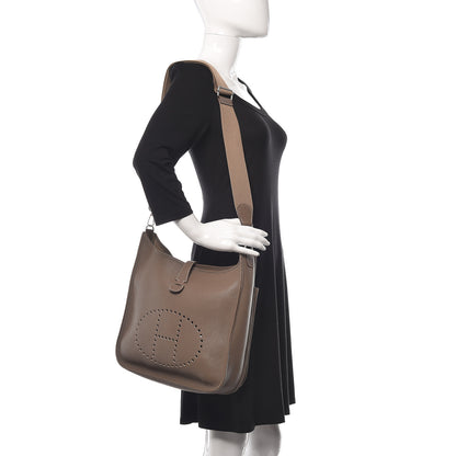 Hermes Taurillon Clemence Evelyne III GM Etoupe 2 of 9