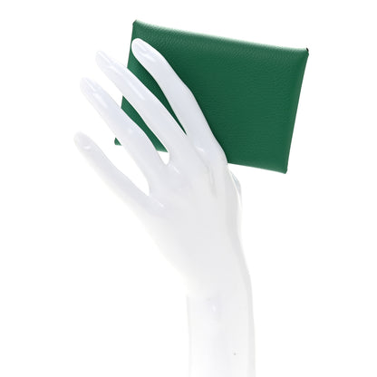 Hermes Evercolor Calvi Duo Card Case Vert Vertigo 2 of 8