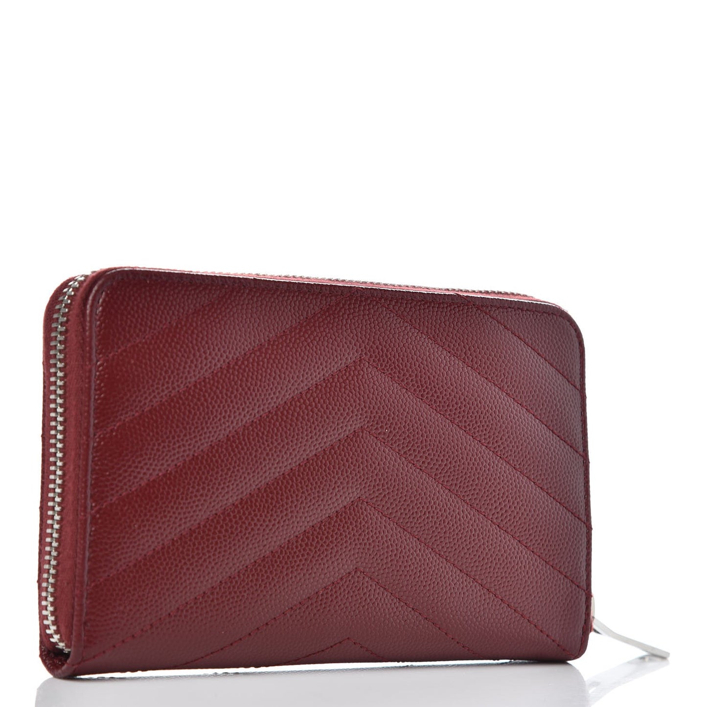 Grain De Poudre Matelasse Chevron Monogram Zip Around Wallet Palissandre