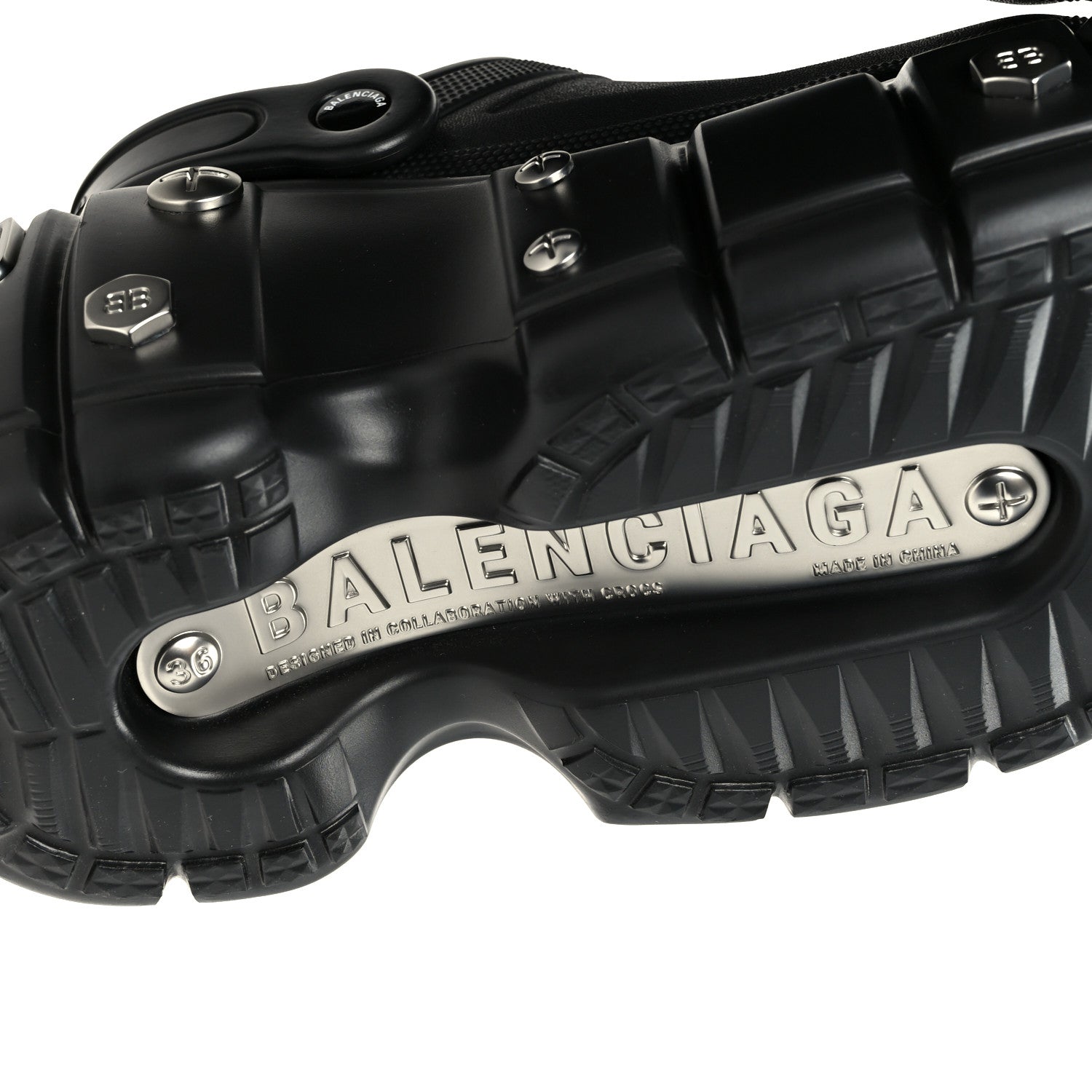 Balenciaga X CROCS Rubber Hardcroc Platform Sandals 36 Black