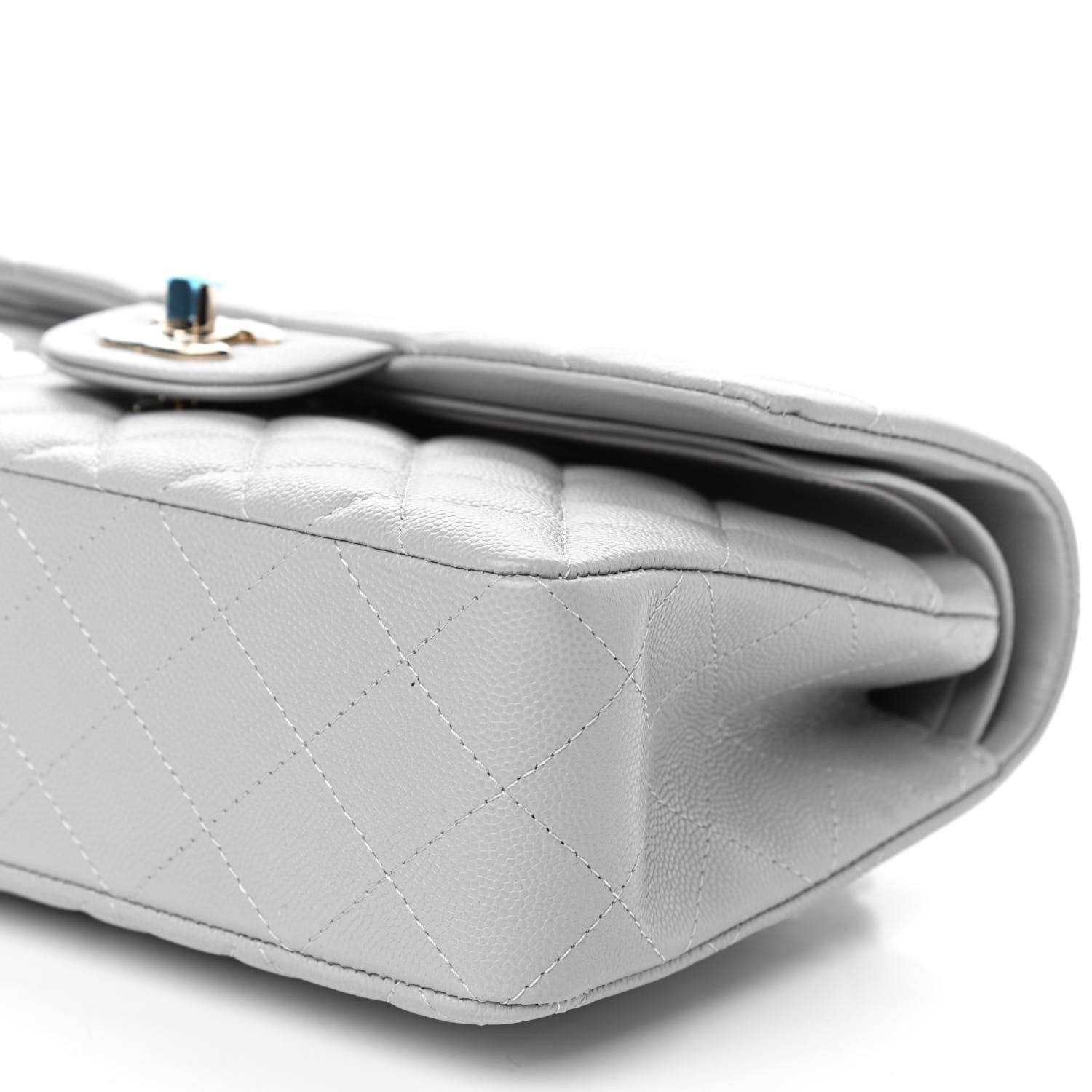 Chanel Caviar Quilted Small Double Flap Grey 9 of 10