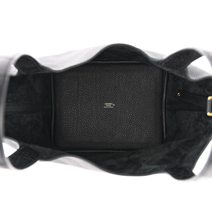 Hermes Taurillon Clemence Matte Alligator Picotin Lock Touch 22 MM Black 5 of 10