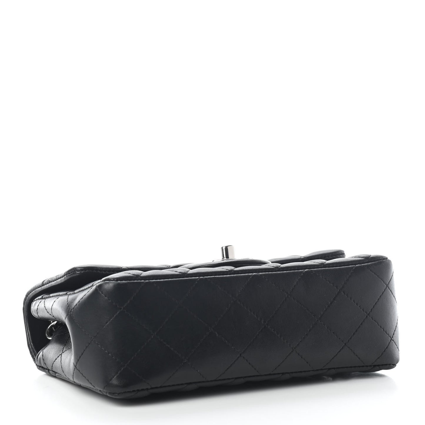 Lambskin Quilted Mini Rectangular Flap Black