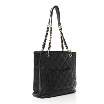 Chanel Caviar Quilted Petit Shopping Tote PST Black 3 of 8
