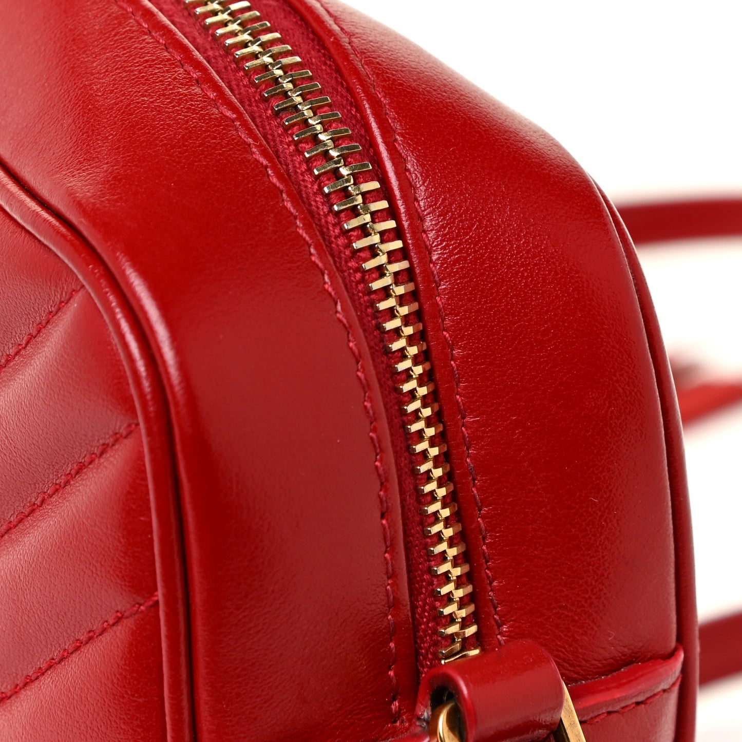 Calfskin Matelasse Monogram Lou Camera Bag Red
