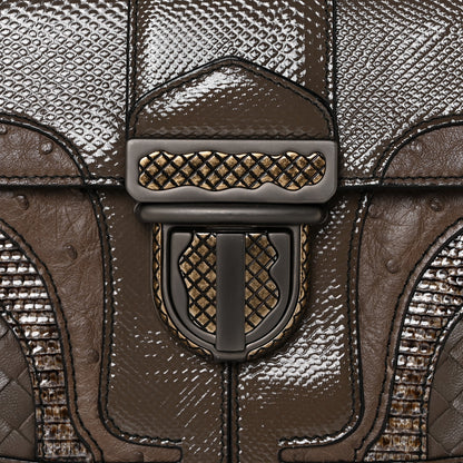 Bottega Veneta Karung Ostrich Nappa Intrecciato Darling Shoulder Bag Brown 9 of 14