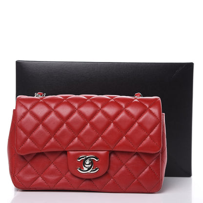 Chanel Lambskin Quilted Mini Rectangular Flap Red 11 of 11