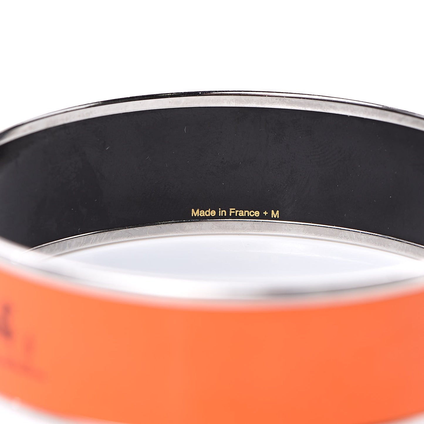 Enamel Printed Wide Caleche Bracelet 70 Orange