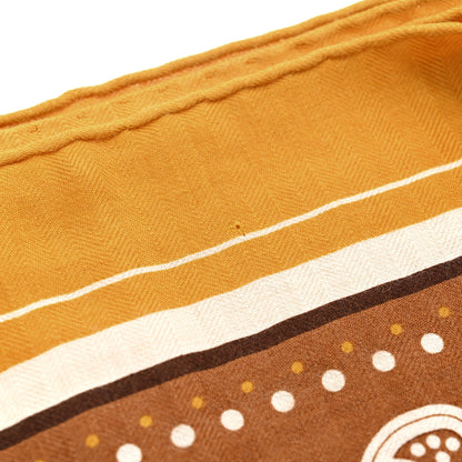Hermes Cashmere Silk Selle De Dignitaire Shawl 140 Curry Camel White 6 of 8